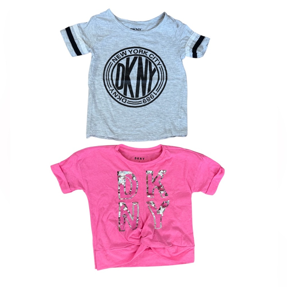 2 girls dkny t shirts, size 5